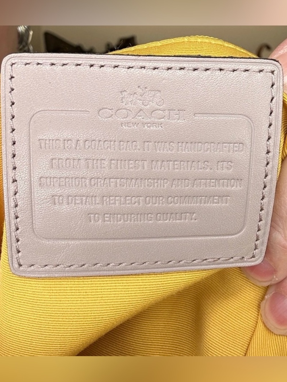 Coach Varsity Stripe Crossbody Bag F38402 Cream Orange Yellow Swingpack 2018 GUC - Picture 6 of 13